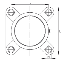 軸承座單元 RCJY20-TV-VA, 四孔塑料軸承座，內(nèi)圈帶平頭螺釘?shù)耐馇蛎媲蜉S承，耐腐蝕設(shè)計(jì)，R 型密封