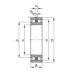 圓柱滾子軸承 NN3022-AS-K-M-SP, 根據(jù) DIN 5412-4 標(biāo)準(zhǔn)的主要尺寸, 非定位軸承, 雙列，帶錐孔，錐度 1:12 ，可分離, 帶保持架，減小的徑向內(nèi)部游隙，限制公差