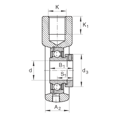 吊裝式軸承座單元 PHE45, 鑄鐵軸承座,帶偏心鎖圈的外球面球軸承,P 型密封 吊裝式軸承座單元 PHE45, 鑄鐵軸承座,帶偏心鎖圈的外球面球軸承,P 型密封