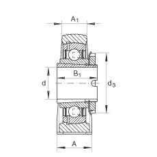 直立式軸承座單元 RASEA35-N, 鑄鐵軸承座，帶緊定套的外球面球軸承，R 型密封